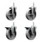 Service Caster 5 Inch Semi Steel Wheel Swivel 34 Inch Threaded Stem Caster Set 2 Brakes SCC SCC-TS20S514-SSS-34212-2-PLB-2 - alternate 1